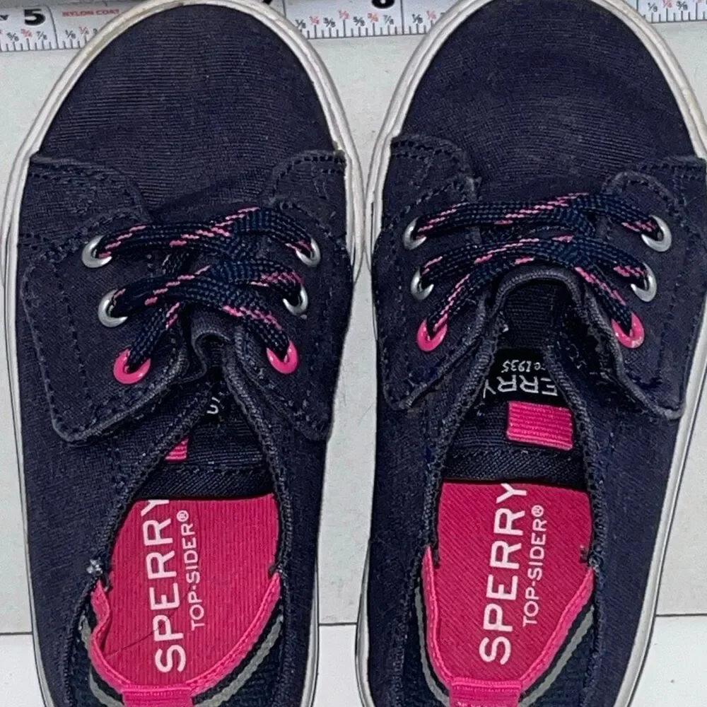 Sperry Kids' Navy‎ Blue Hy-Port Jr Top Sider Lace Canvas Sneaker Shoes Size 8M